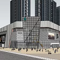 Modern Commercial Complex Design Featuring High Rise Towers Plaza And Green Spaces