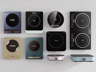 Kitchen Induction Cooktops With Various Designs And Multiple Styles For Home Use 3d model