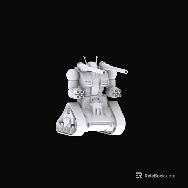 Smart Machine With Tracked Base Multiple Cannons And Mechanical Structure Design 3d model 