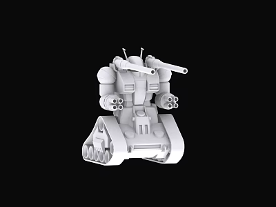 Smart Machine With Tracked Base Multiple Cannons And Mechanical Structure Design 3d model