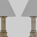 Elegant Table Lamp With Pleated White Fabric Shade And Brushed Metal Base