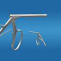 Silver Stainless Steel Surgical Retractors Medical Instruments Displayed On Blue Background