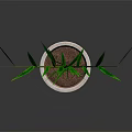 Lush Green Leafy Plant with Long Narrow Leaves in Terracotta Pot on Dark Background