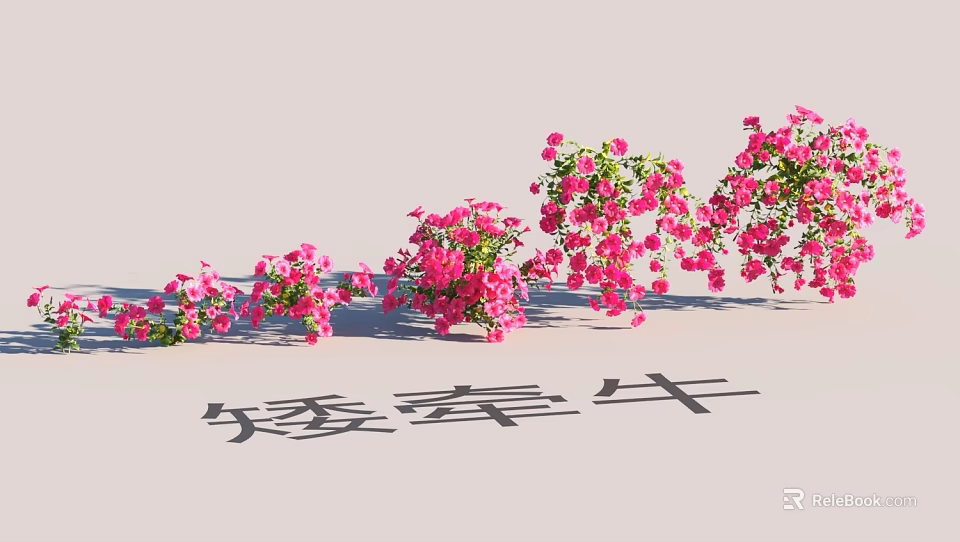 Garden Landscape Design with Pink Petunia Flowers in Vibrant Arrangement 3d model 