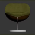 Stylish Green Velvet Chair With Circular Metal Base And Modern Design