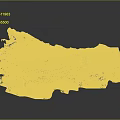 Detailed Terrain Model Featuring Green Vegetation and Exposed Quarry Area Structure