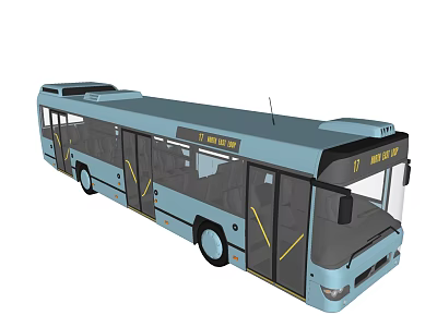 modern bus blue 3d model
