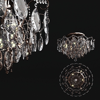 Modern crystal chandelier 3d model