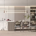 Modern Dining Table and Chair Combination Nakajima Bar 3d model
