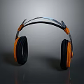 Modern Over Ear Headphones Featuring Circular Ear Cups And Orange Black Design