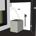 Modern Toilet In Bathroom With Marble Wall And Black Faucet Sleek Design