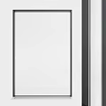 Sleek Modern Casement Window with Black Frame and White Glass Panel 3d model