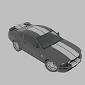 Black GT Sports Car With White Racing Stripes And Sleek Exterior Design