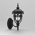 Elegant Black Wall Lamp With Classic Ornate Design Illuminated Mounted On Wall