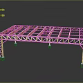 White Steel Frame Building Structure With Support Columns And Open Beam Framework Design 3d model
