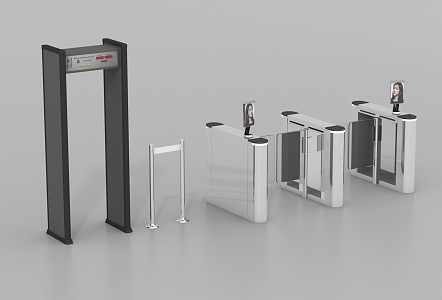 Access control and security check gate machine security check door security check instrument 3d model