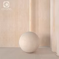 Light Beige Wooden Sphere Component with Corona Wall Panel and Smooth Surface 3d model