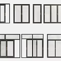 Modern Casement Windows Various Styles With Black Frame For Home Design 3d model