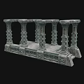 Ancient Architecture Stone Pillars With Intricate Carvings And Classical Design Elements
