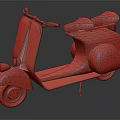 Vintage Green Lambretta Scooter With Two Brown Seats And Classic Design