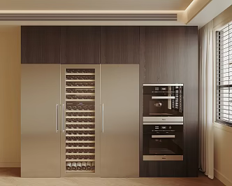 Modern Red Wine Cabinet Constant Temperature Wine Cabinet Steaming Oven Cabinet 3d model