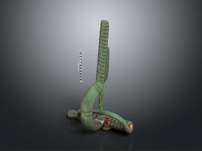 Green Household Tool With Long Strip And Curved Structure For Daily Use 3d model