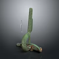 Green Household Tool With Long Strip And Curved Structure For Daily Use