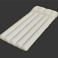 White Lightweight Inflatable Mattress With Striped Design On Smooth Reflective Surface 3d model