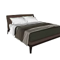 Modern Double Bed With Upholstered Brown Headboard White Sheets And Dark Brown Blanket