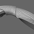 Modern Landscape Seat With Artistic Spiral Curved Lines And Hollow Design