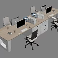 Modern Office Desk With Wooden Top White Frame And Office Chairs Computers Files