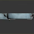 Futuristic Light Blue Door Furniture With Mechanical Design Green Screens And Warning Stripes
