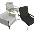Modern Accent Chairs in White Beige Dark Brown with Metal Frame and Sleek Contemporary Design