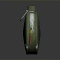 Green Circular Equipment With Yellow Flowers White Label Marks And Scraper Tool