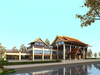 Southeast Asia Architecture Exhibition Hall 3d model