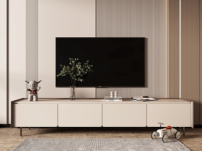 Cream wind TV cabinet model