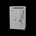 White Industrial Equipment Cabinet with LOGO Danger Warning Sign and Control Panel