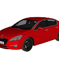 Red Sedan Car With Modern Design Silver Wheels And Tinted Windows