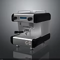 Modern Silver And Black Espresso Machine With Digital Display Control Knobs And Steam Wand