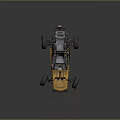 Yellow Off Road Buggy With Large Tires Muddy Body And Roll Cage