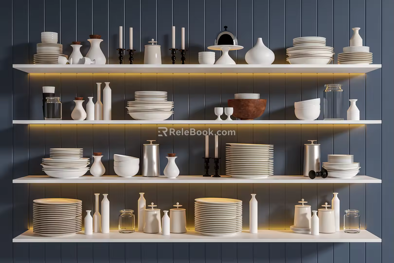 Modern Tableware Ornaments Combination 3d model