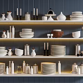Modern Tableware Ornaments Combination 3d model