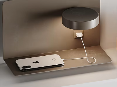 Elegant Modern Smartphone Charging Setup With Wireless Charger And Sleek Stand 3d model