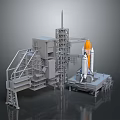 Detailed Rocket Launch Pad Structure With 3D Model Tower And Platform Components 3d model