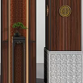 Five Decorative Columns With Stone Wooden Materials And Integrated Lighting Designs 3d model