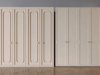 French Wardrobe Door Panel Solid Wood Cream Wardrobe Door Panel 3d model