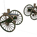 Vintage Two Wheeled Horse Carriage With Large Spoked Wheels And Old Design