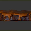 Vibrant Volcanic Landscape With Fiery Red Lava Flows Jagged Rocks And Orange Molten Pools