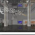 Luxury Modern Hotel Lobby Interior Design With Artistic Hanging Lights And Polished Marble Decorations