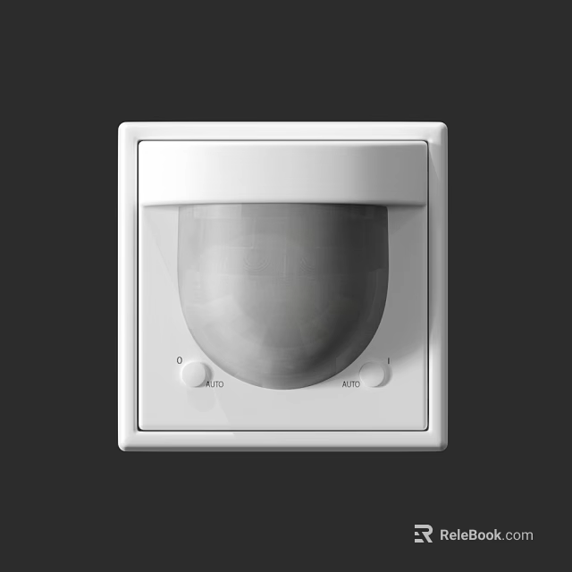 White Switch Panel With Motion Sensor And Control Buttons For Home Use 3d model 